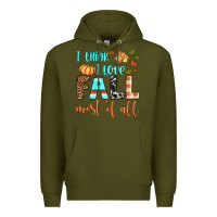 Army Green i think i love fall most of all Premium Hoodie - BundleAndBundleShop