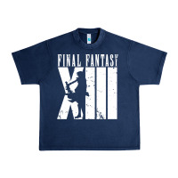 Navy final fantasy xiii lightning white Urban Heavy Tee - lanVoArt