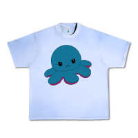 Grape Ice angry blue moody reversible octopus Urban Heavy Tee - lanVoArt