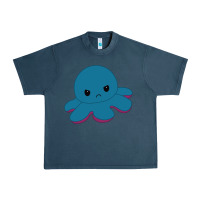 Midnight Navy angry blue moody reversible octopus Urban Heavy Tee - lanVoArt