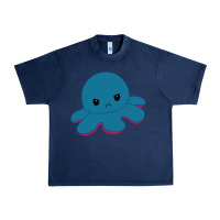 Navy angry blue moody reversible octopus Urban Heavy Tee - lanVoArt