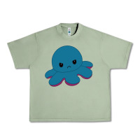 Oil Green angry blue moody reversible octopus Urban Heavy Tee - lanVoArt