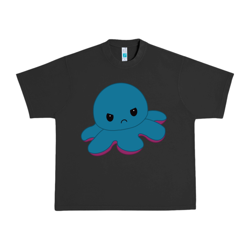 Angry Blue Moody Reversible Octopus Urban Heavy Tee by lanVoArt | Teevron