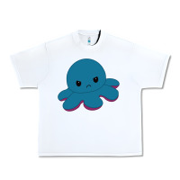 White angry blue moody reversible octopus Urban Heavy Tee - lanVoArt