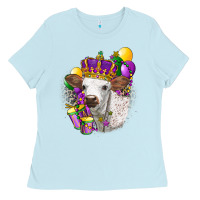 Baby Blue Mardi Gras Longhorn Calf Ladies Tee - LillyAllenDesigns