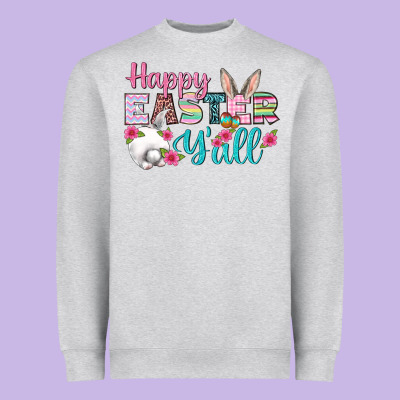 Happy Easter Y'all Heavyweight Sweatshirt Designed By Bundleandbundleshop