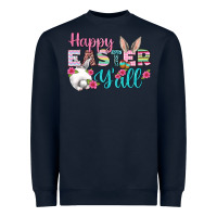 Navy Happy Easter Y'all Heavyweight Sweatshirt - BundleAndBundleShop