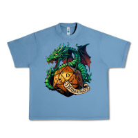 Pebble Blue dragon and a d20 Urban Heavy Tee - lanVoArt