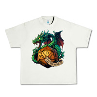 Pistachio dragon and a d20 Urban Heavy Tee - lanVoArt