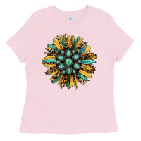 Bubblegum Pink Gemstone Sunflower Ladies Tee - RanaPortraitStore