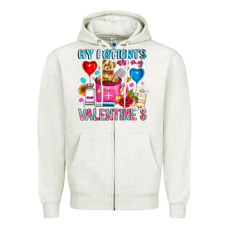 My Patients Is Valentines Zipper Hoodie by CowhideDigitalArt | Teevron