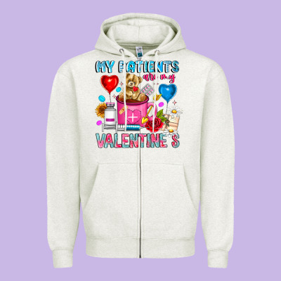 My Patients Is Valentines Zipper Hoodie Designed By Cowhidedigitalart