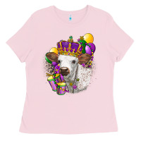 Bubblegum Pink Mardi Gras Longhorn Calf Ladies Tee - LillyAllenDesigns