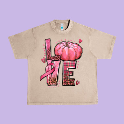 Love Cancer Pumpkin Urban Heavy Tee Designed By Texasbilliewilder