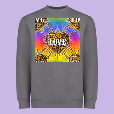 Pride Lgbtq Leopard Love Heart Seamless Pattern Heavyweight Sweatshirt Designed By Bundleandbundleshop