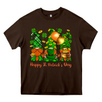 Chocolate Brown happy st. patricks day with gnomies Heavy Core Tee - BundleAndBundleShop