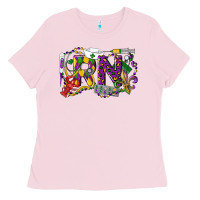 Bubblegum Pink RN Registered Nurse Mardi Gras Ladies Tee - LillyAllenDesigns