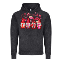 Vintage Black All you need is love gnomies Valentine's Day Vintage Hoodie - HowdyJamesFarm
