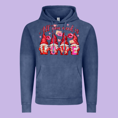 All You Need Is Love Gnomies Valentine's Day Vintage Hoodie Designed By Howdyjamesfarm