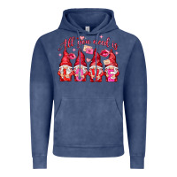 Vintage Denim All you need is love gnomies Valentine's Day Vintage Hoodie - HowdyJamesFarm