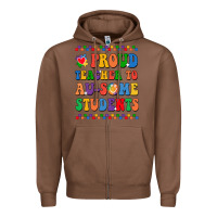 Chestnut Proud Teacher to au-some student Zipper Hoodie - CowhideDigitalArt