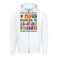 White Proud Teacher to au-some student Zipper Hoodie - CowhideDigitalArt