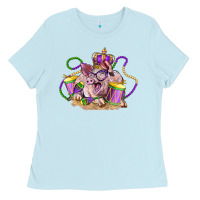 Baby Blue Mardi Gras pig Ladies Tee - LillyAllenDesigns