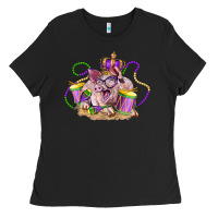 Black Mardi Gras pig Ladies Tee - LillyAllenDesigns