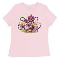 Bubblegum Pink Mardi Gras pig Ladies Tee - LillyAllenDesigns
