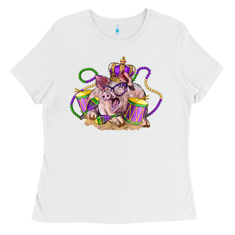 Mardi Gras Pig Ladies Tee by LillyAllenDesigns | Teevron