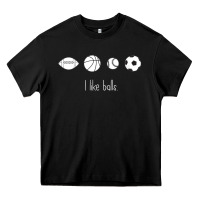 Black Funny Sports Balls Gag Gift Heavy Core Tee - lanVoArt