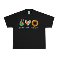 Black peace love sunshine Urban Heavy Tee - JahusDesignShop