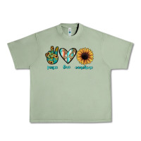 Oil Green peace love sunshine Urban Heavy Tee - JahusDesignShop