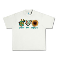 Pistachio peace love sunshine Urban Heavy Tee - JahusDesignShop