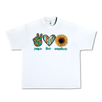 White peace love sunshine Urban Heavy Tee - JahusDesignShop