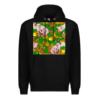 Black St patricks  day pig with candy and pot of gold  seamless pattern Premium Hoodie - FaDigitalArtStudio