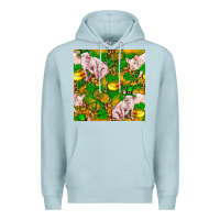Blue Mist St patricks  day pig with candy and pot of gold  seamless pattern Premium Hoodie - FaDigitalArtStudio