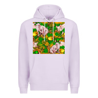 Lilac St patricks  day pig with candy and pot of gold  seamless pattern Premium Hoodie - FaDigitalArtStudio