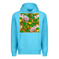 Ocean Blue St patricks  day pig with candy and pot of gold  seamless pattern Premium Hoodie - FaDigitalArtStudio