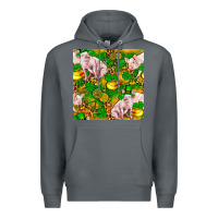 Rock St patricks  day pig with candy and pot of gold  seamless pattern Premium Hoodie - FaDigitalArtStudio