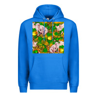 True Royal St patricks  day pig with candy and pot of gold  seamless pattern Premium Hoodie - FaDigitalArtStudio