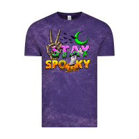 Cloud Purple Stay spooky Vintage Tee - NancyCooperArtShop