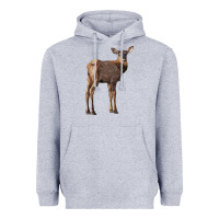 Heather Grey elk fawn deer Heavyweight Hoodie - LillyAllenDesigns