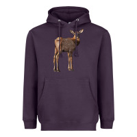 Plum elk fawn deer Heavyweight Hoodie - LillyAllenDesigns