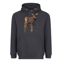 Smoke elk fawn deer Heavyweight Hoodie - LillyAllenDesigns