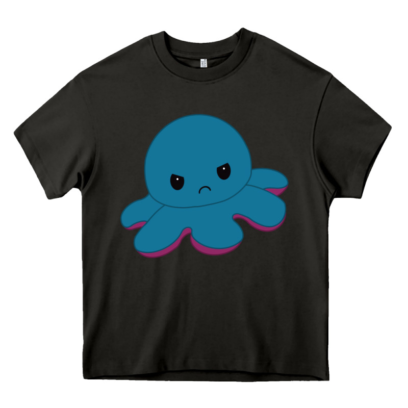 Angry Blue Moody Reversible Octopus Heavy Core Tee by lanVoArt | Teevron