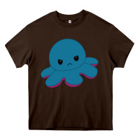 Chocolate Brown angry blue moody reversible octopus Heavy Core Tee - lanVoArt