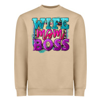 Wife Mom Boss Heavyweight Sweatshirt | Teevron