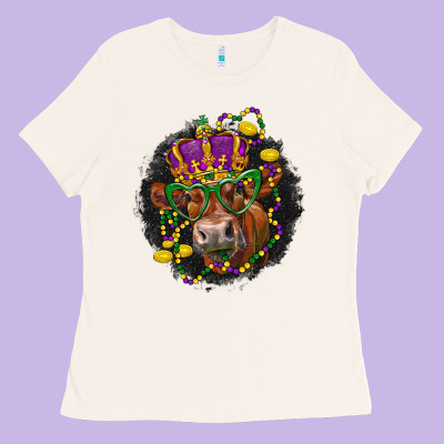 Mardi Gras Red Angus Ladies Tee Designed By Lillyallendesigns