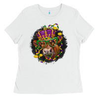 White Mardi Gras red Angus Ladies Tee - LillyAllenDesigns